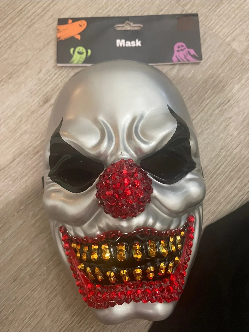 Halloween Mask Pack - Ghost Face, Rhinestone Clown, Pearl Skull | Accessories